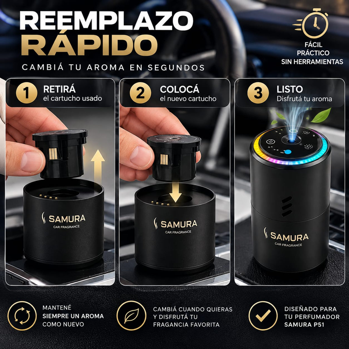 Cartuchos De Repuesto Para Perfumador Samura P56
