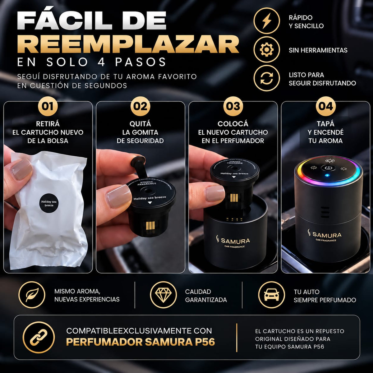 Cartuchos De Repuesto Para Perfumador Samura P56