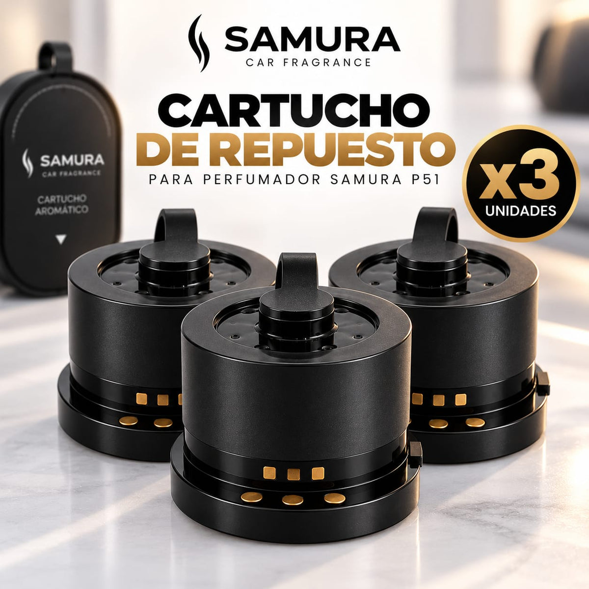 Cartucho De Repuesto Samura Para Perfumador P51 - Pack X3
